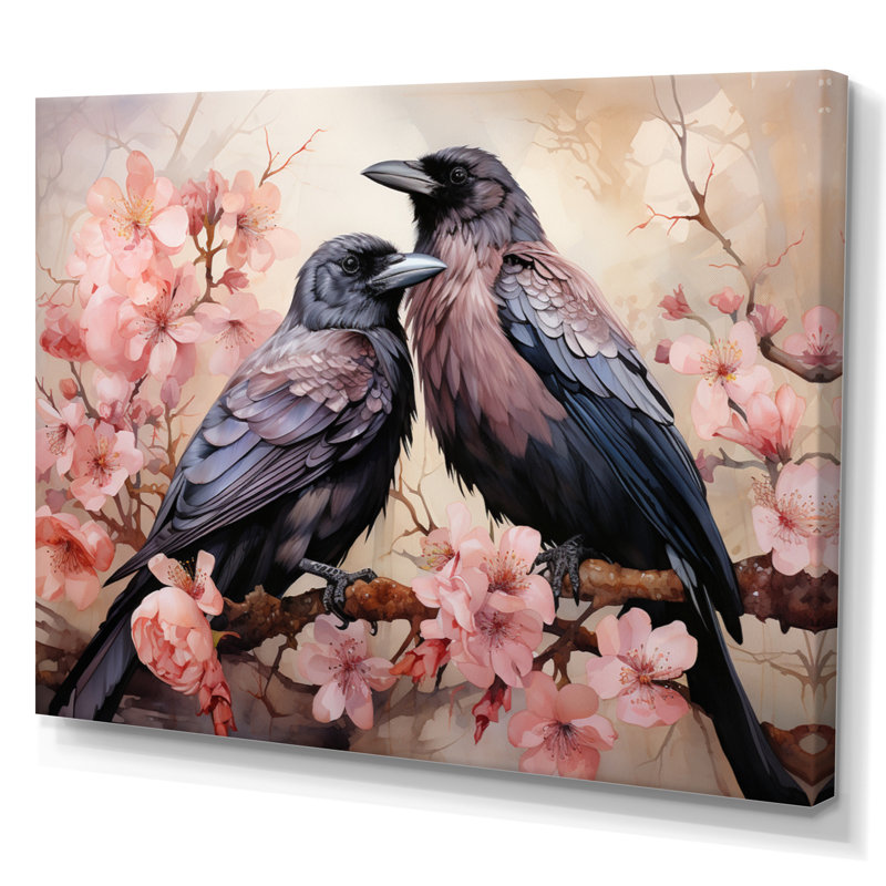 " Crow Graceful Monarchs I ", 16" H x 32" W x 1" D, Wrapped Canvas