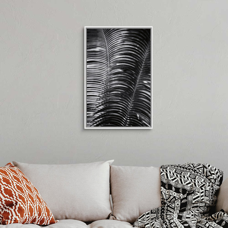 Art mural tropical III, Toile avec cadre blanc, H 32 po x l 22 po