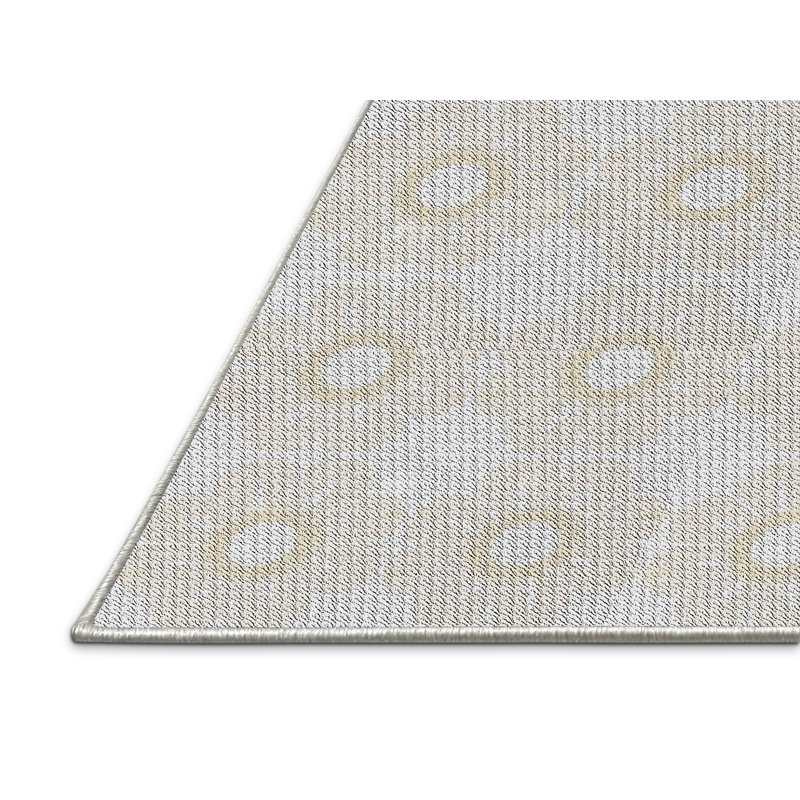 Tapis crème/gris tissé à la machine, Rectangle 2 pi x 4 pi