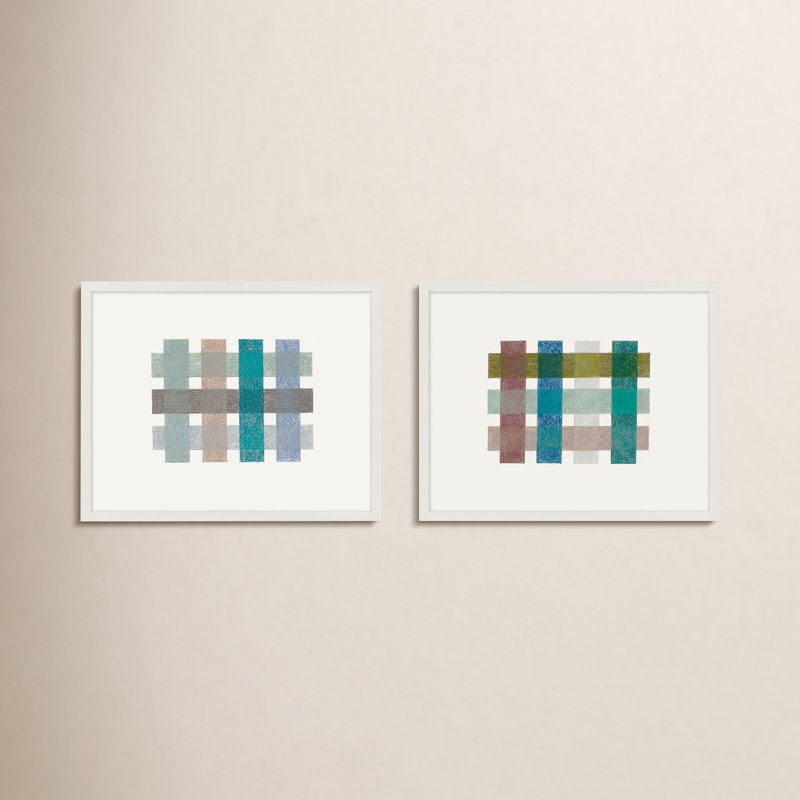 Gridlock Horizontal Print by Beth James, White Framed, 30'' H x 76'' W x 1.25'' D