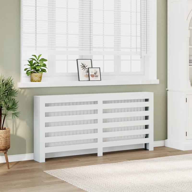 Extra Large Radiator Cover, White, 175 x 20 x 82 cm, Horizontal Slats
