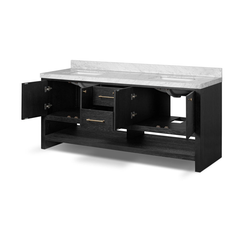 Anthem Double Vanity-Carrara Marble, Black