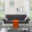 Canapé-lit futon en velours gris foncé foncé - 5 positions réglables, pieds en métal doré, 2 coussins décoratifs, capacité de 600 lb