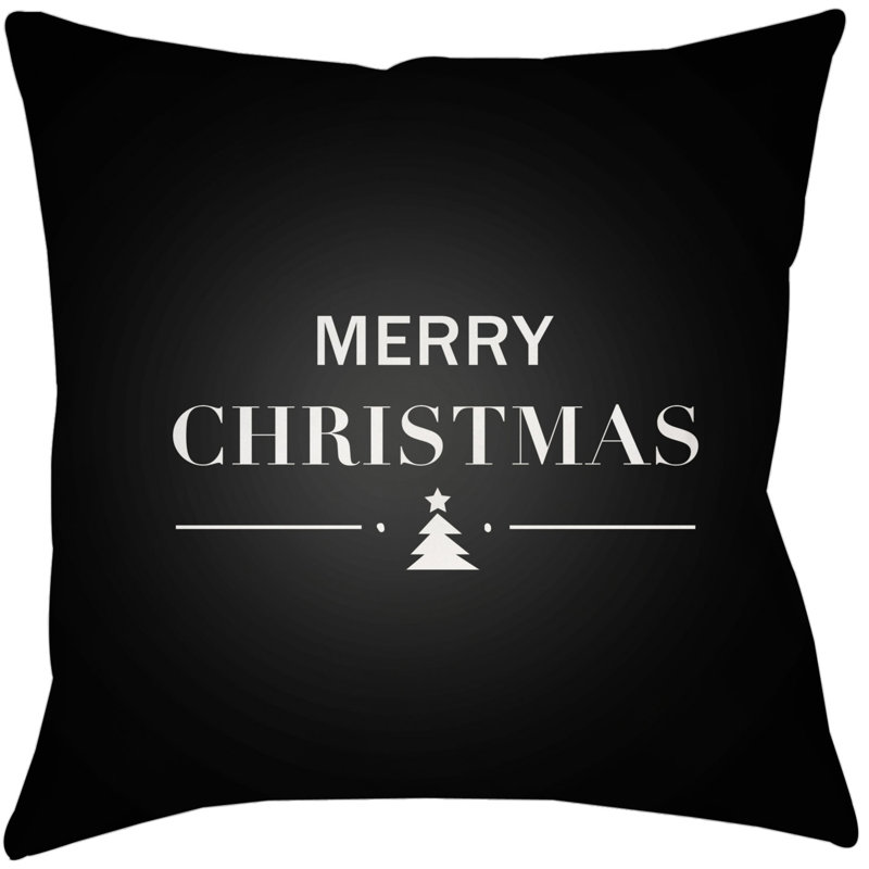 Merry Holiday Indoor/outdoor Throw Pillow, 16" H x 16" W x 4" D