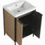 Meuble-lavabo autoportant 24 po avec lavabo en résine et 2 portes d'armoire à fermeture en douceur-120102579