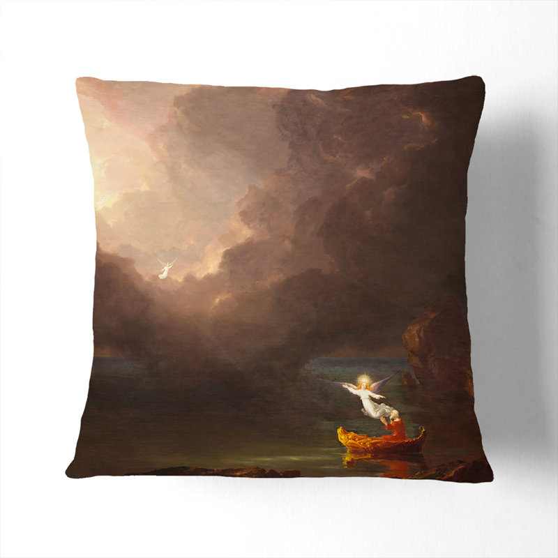 The Voyage of Life Old Age Scatter Cushion with Filling, 55cm H x 55cm W x 20cm D