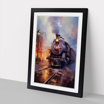 Train Impressionism - Single Picture Frame Print on Wood