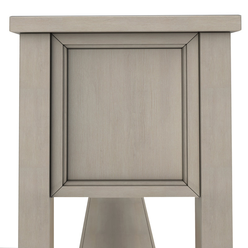 Rustic Entryway Console Table, 60" Long Sofa Table With Two Different Size Drawers And Bottom Shelf For Storage, Gray Wash