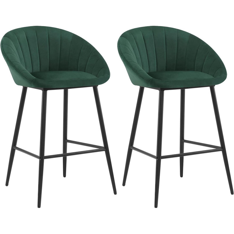Sydnie Upholstered Counter Stool, Green, 2