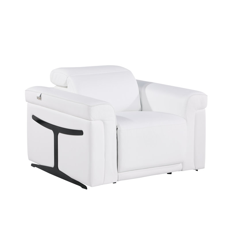 Fauteuil inclinable électrique Don cuir, Blanc