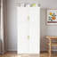 Armoire de cuisine autoportante avec 4 portes, 2 tablettes de porte, 8 plateaux coulissants et une tablette réglable-1736455200