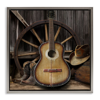 Guitare Western rustique avec cadre flottant chapeau, design par CAD Designs