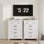 Commode autoportante à 6 tiroirs de 47 pouces de large en blanc - Commode en bois de grande capacité avec rangement moderne pour le salon, la chambre à coucher ou le vestibule-1267185247