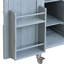 Chariot de barbecue extérieur French Country: plateau en acier inoxydable et bois. Rangement. 4 roues verrouillables lisses. Gris-bleu Chariot à épices avec tablettes réglables pour serviettes-1098859054