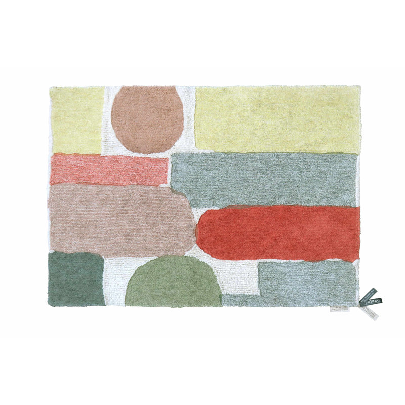 Abstract Multicolor Wool Rectangular Area Rug 5' 7" x 7' 10"