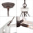 Marchini 4-Light Geometric Chandelier with Rusty Finish Weathered Off-White Wood Frame