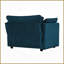 Fauteuil à accoudoirs simple moderne en chenille bleu avec coussin décoratif - Fauteuil de lecture rembourré pour le salon Chambre à coucher-2070092137