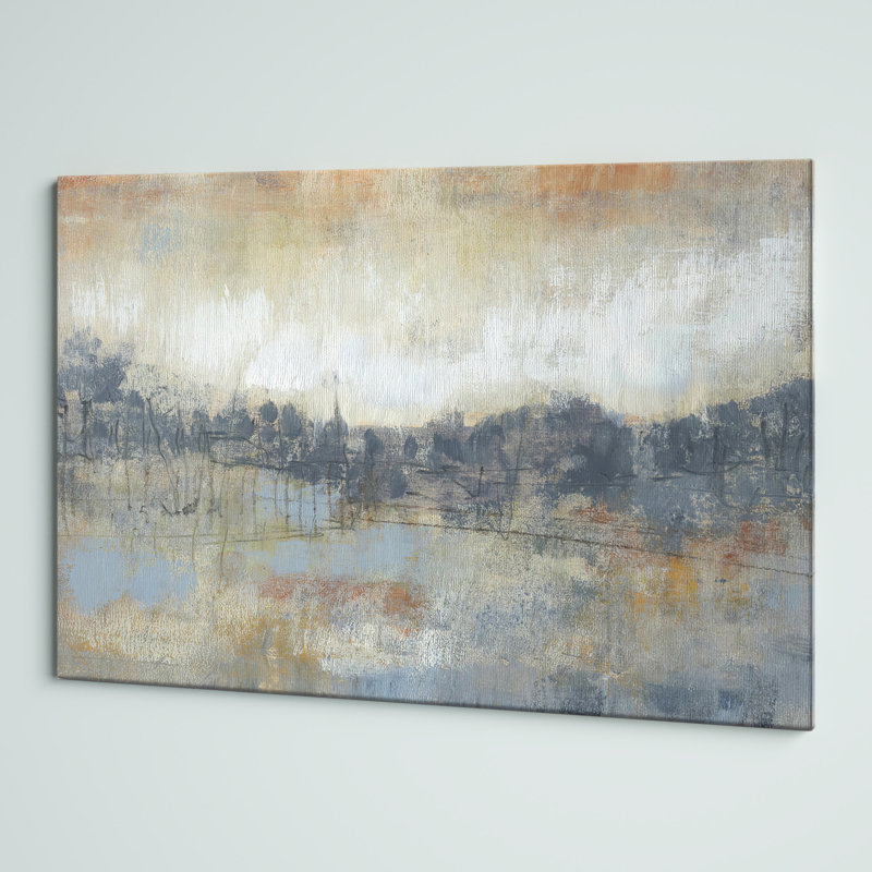 " Cool Grey Horizon I " Painting Print, 32" H x 48" W