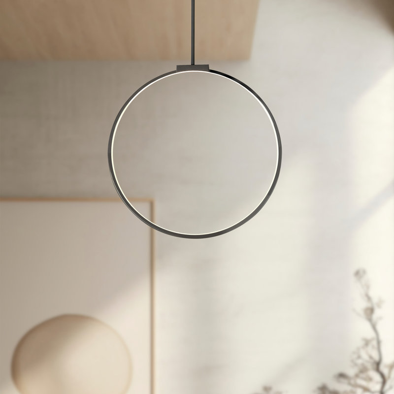 Cirque 1 - Light LED Pendant, 71.63" H x 24" W x 0.75" D, Black