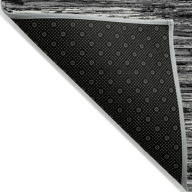 Tapis extérieur lavable rayé noir et ivoire 5 pi x 8 pi