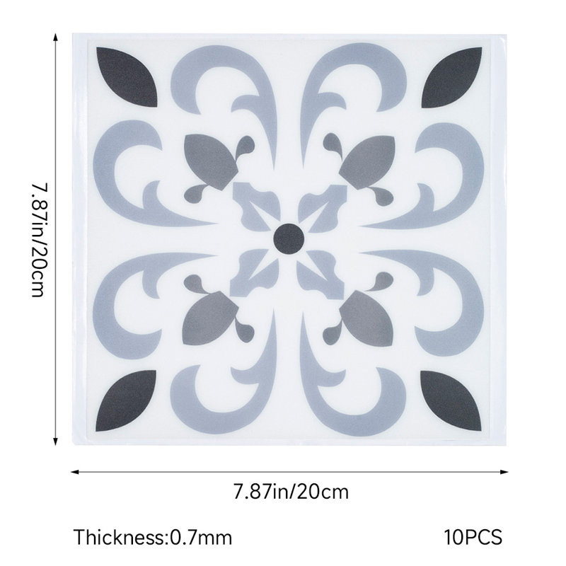 Carlucci 20x20 cm PVC Tile, White/Blue