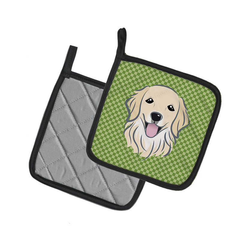 Cuisinier poignée de golden retriever de caroline trésors Checkered