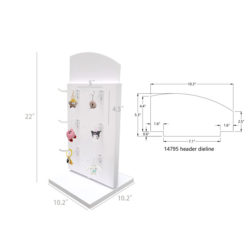 Roberto Countertop Display with Hooks 10X10X21" Spinner Rack