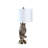 27.5" Silver Owl On A Branch Resin Table Lamp