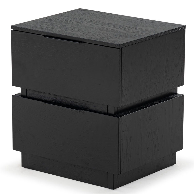 Titus 2 Drawer Nightstand, Black