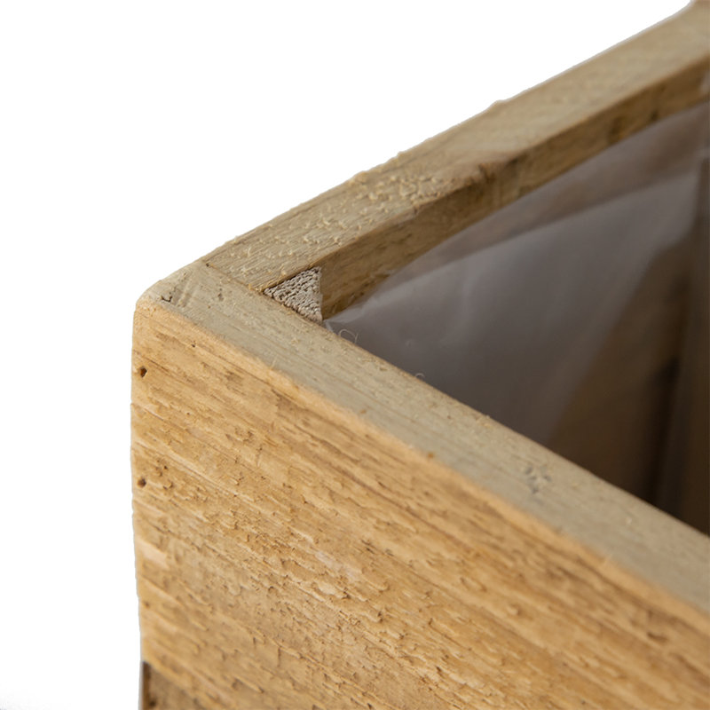 Boîte en bois récupéré avec support en fer noir - ensemble de 2 - petit