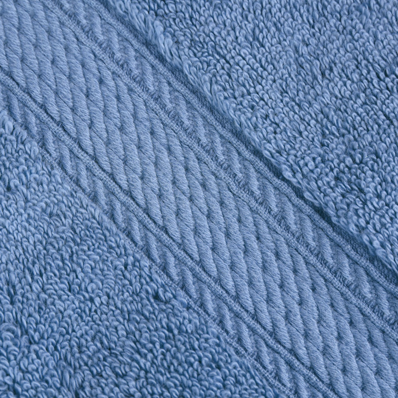 Egyptian Cotton Plush Heavyweight Absorbent 9 Piece Bathroom Towel Set, Denim Blue