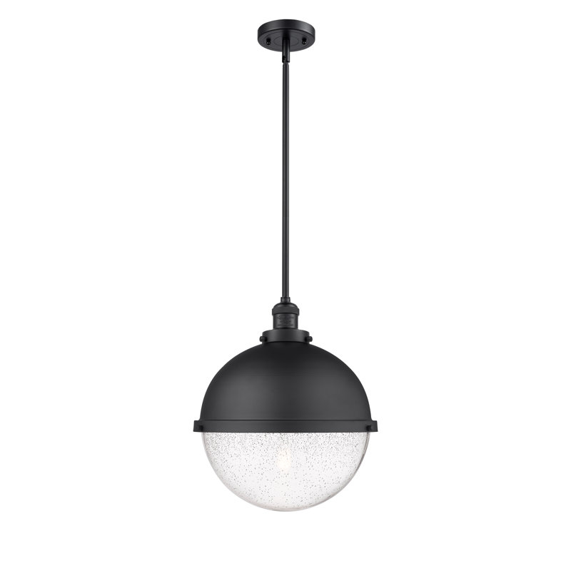 Luminaire suspendu en forme de globe à 1 lumière Anamari, DEL, H 44,75 po x l 9 po x P 9 po, Noir mat