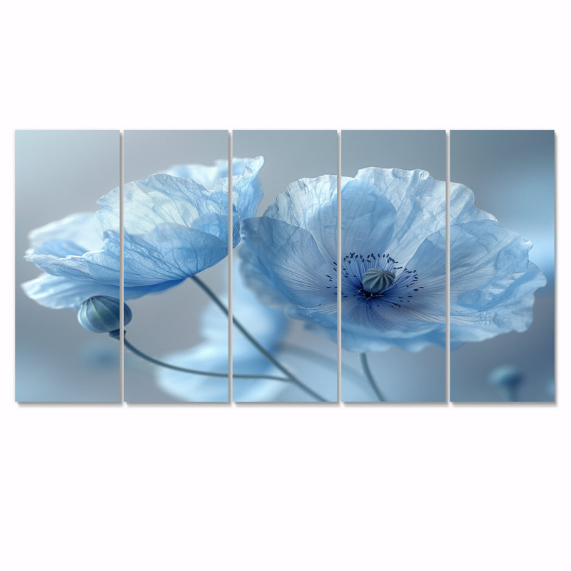 Elanah - Coquelicots, ensemble d'art sur toile, H 28 po x l 60 po