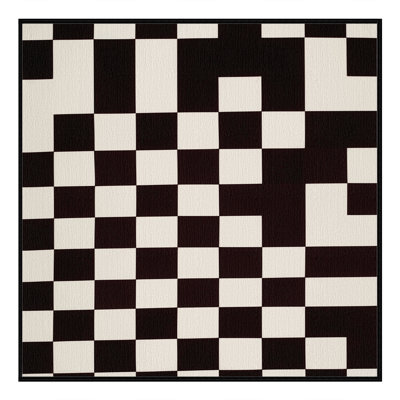 Tapis damier noir lavable à la machine