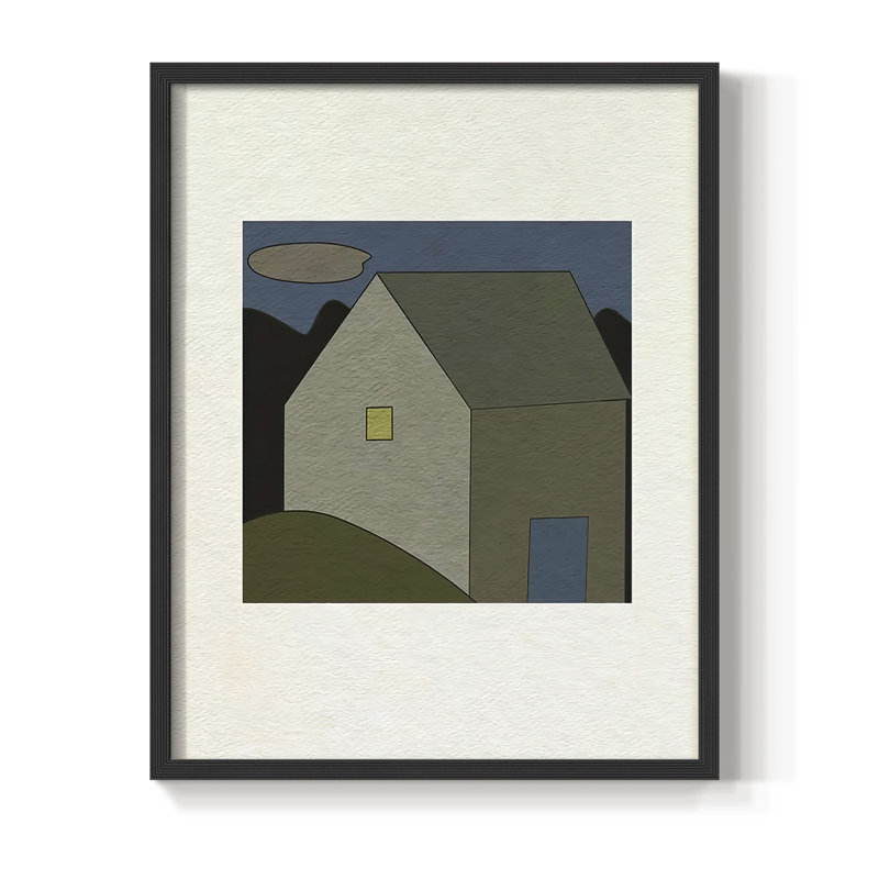 Montagne encadrée VI, reproduction encadrée - bois massif, Noir, noir, noir, noir, H 11 po x l 9 po