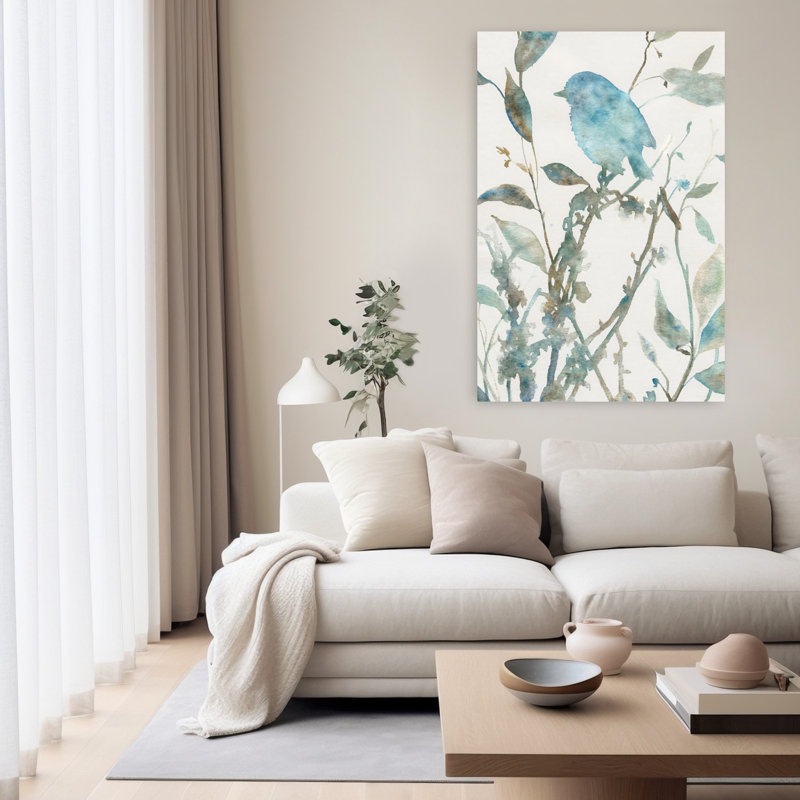 Art mural bleu sarcelle bleu sarcelle Silhouette II, H 60 po x l 40 po