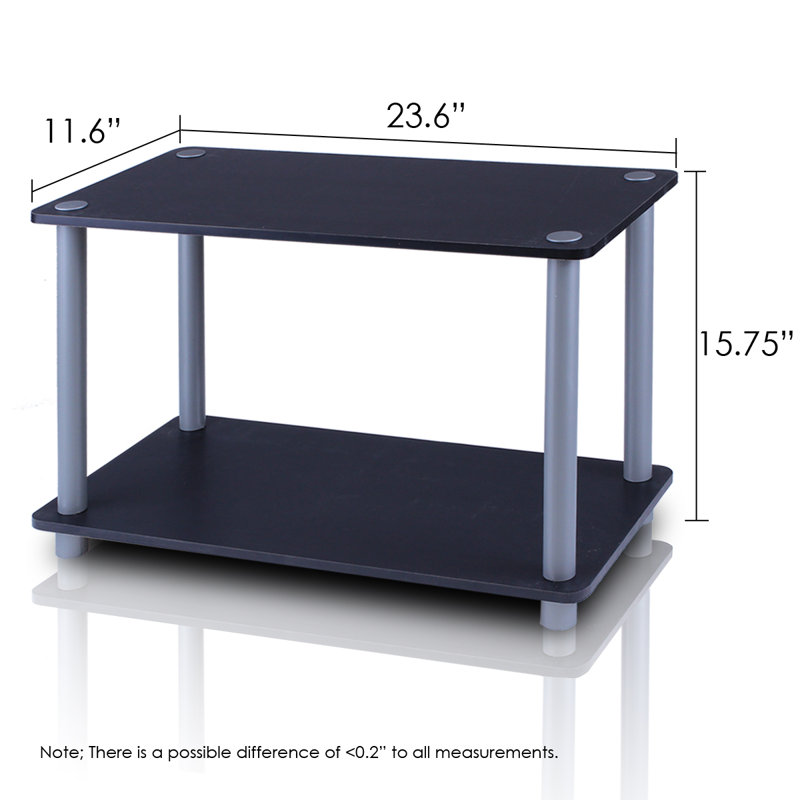 Table de bout avec rangement Amya, Noir et gris