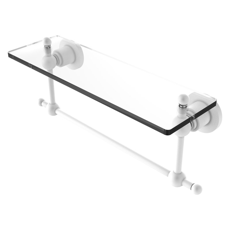 Étagère support avec barre à serviettes lera, H 4 po x l 16 po, Blanc mat
