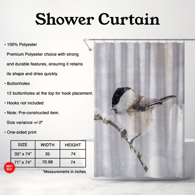 Rideau de douche Fransien, H 74 po x l 71 po