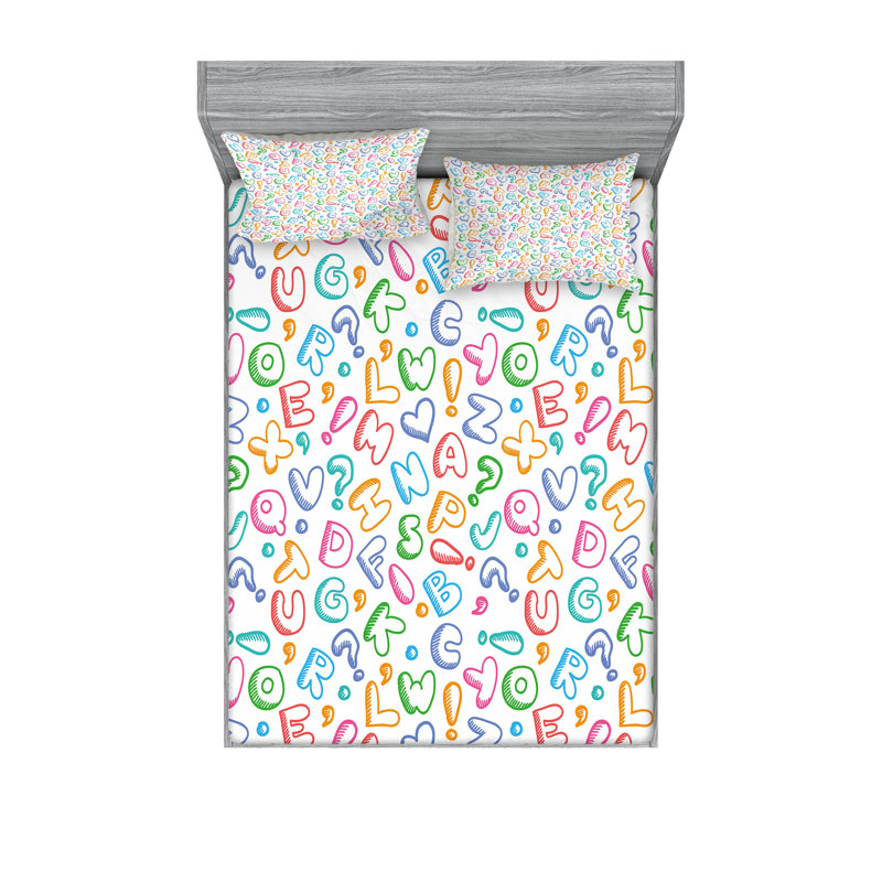 Multicolore drap-housse et coussin décoratif Ambesonne, Ensemble de draps pour très grand lit californien