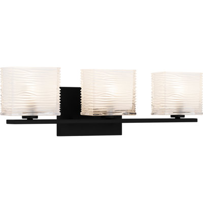 Danielly 3-Light Matte Black Bath Light