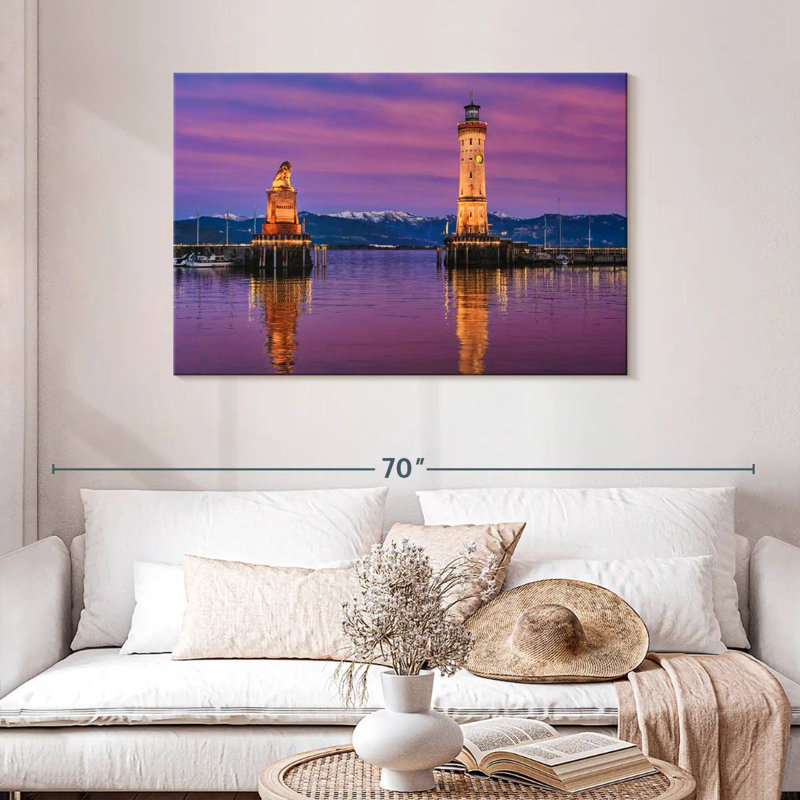 Lion bavarois et phare de Lindau, H 30 po x l 45 po