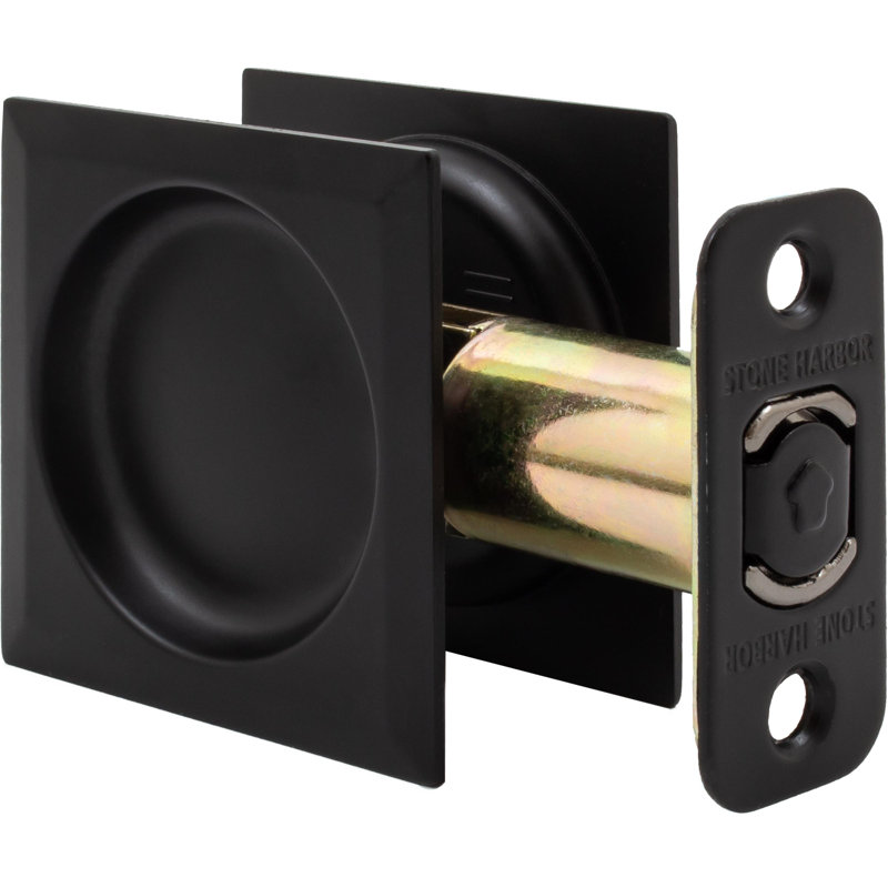 Serrure de porte carrée Contemporary, Noir mat