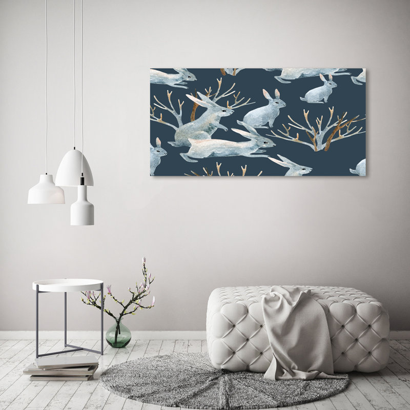Rabbits in the Winter 1 Piece Wrapped Canvas Wall Art