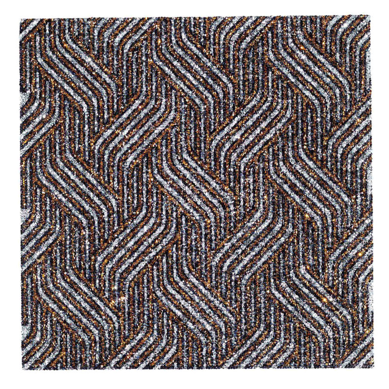 Sparkles Home Luminous Deco Rhinestone Placemat | Art Deco Table Decor, Rubber Back 14 Inch Square