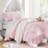 4 Pieces Twin/Twin XL Comforter Set,Pink-131299413-131299414
