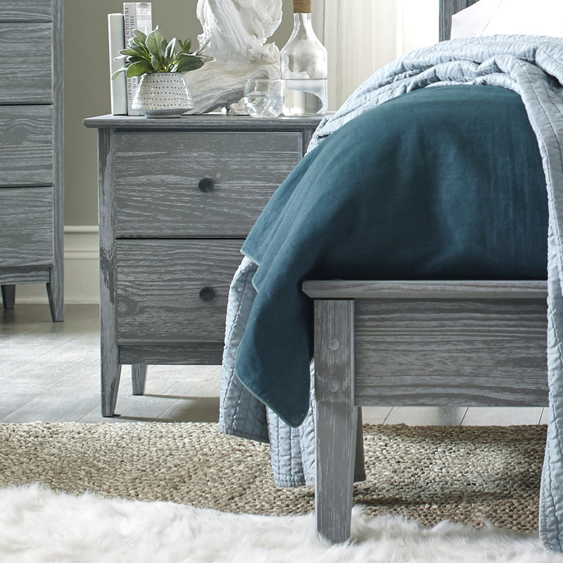 Greenport 20'' W Solid Wood Nightstand, Brushed Gray