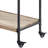 Rustic Industrial 2-Shelf Cart For Serving - Oak And Sandy Black, With Stemware , Lockable Wheels, Ample Storage Space Convenient Generous