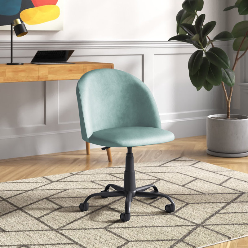 Zipcode Design Leontion Velvet Office Chair, Green