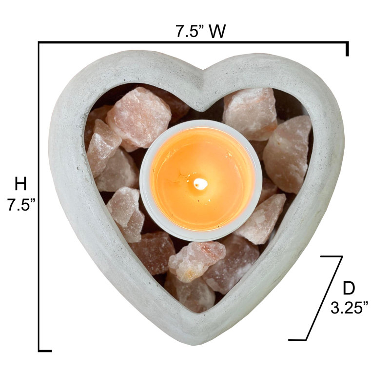 Heart-Shaped Gray Concrete Succulent Planter Pot